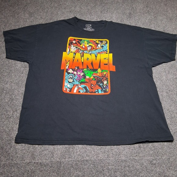 Marvel Universe Group Black Graphic Short Sleeve Pullover T-Shirt Men's Size 3XL - Picture 1 of 7